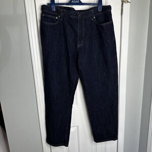 Lands End Mens Jeans Size 40 29 Square Rigger Expandable Flex Waist Blue Denim